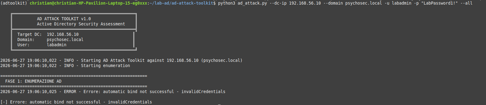 Crash bind LDAP invalidCredentials